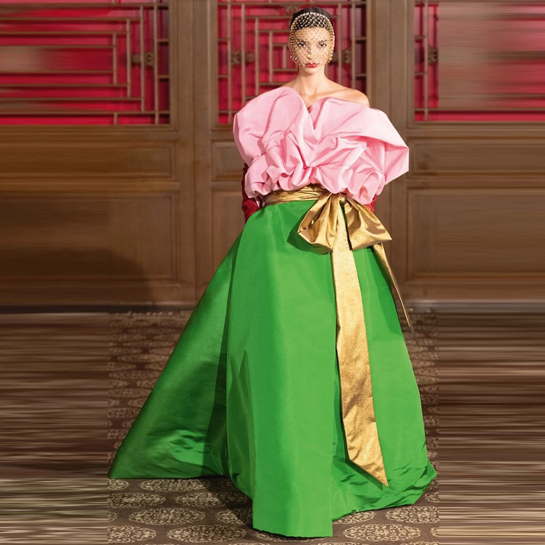 Green Satin Long Skirts With Gold Ribbon Belt Wedding Party  Women Formal Wear  Lady  A  Line Skirt Custom Made Color Size