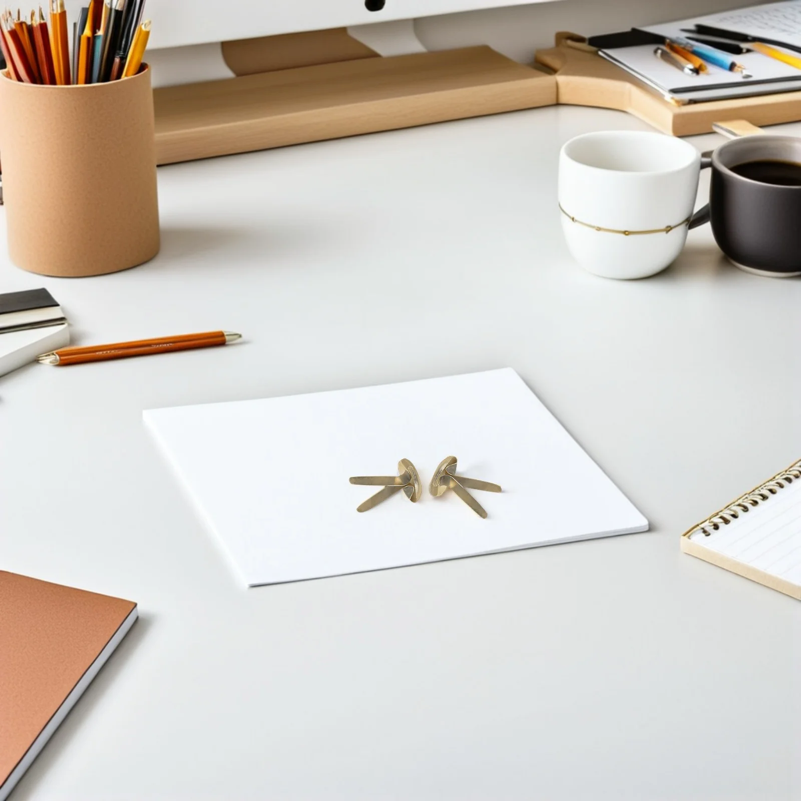 200pcs Electroplated Paper Fasteners Anti-Rust Brads Storage Box For Crafts Scrapbooking Fastener Diy Gold Round