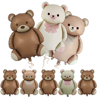 Cute Bear Balloon Foil Inflated Mylar Brown Bear Bday Balloon Birthday Party Decoration Baby Shower Supplies Helium Globos Favor