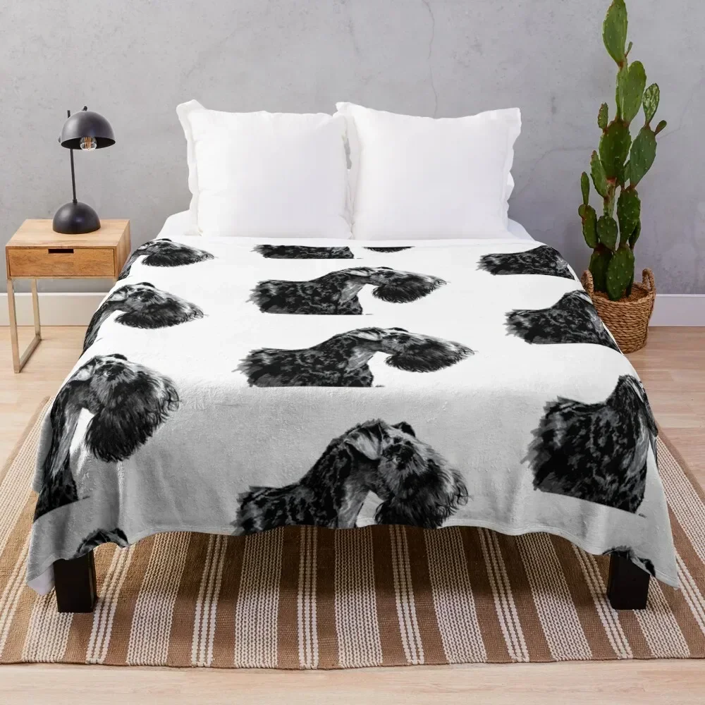 Kerry Blue Terrier Throw Blanket Luxurious Soft Fuzzy Blanket for Sofa Bed