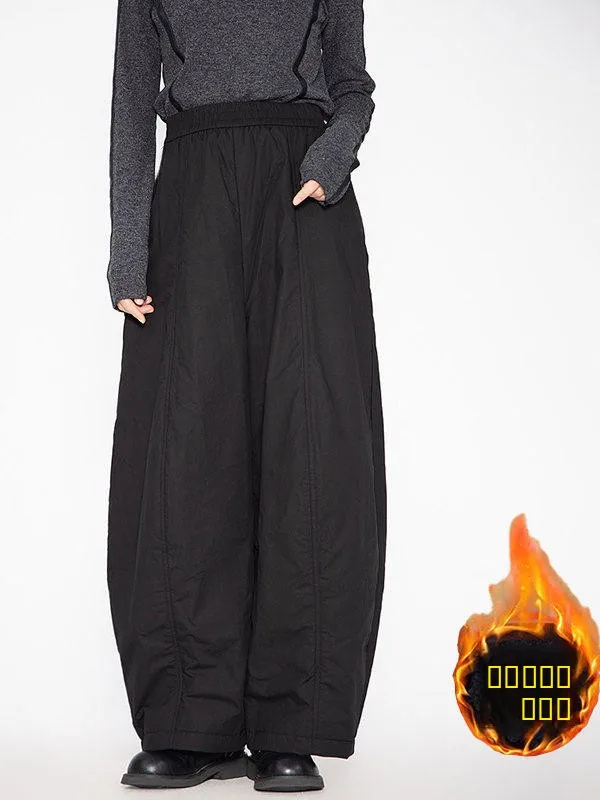 

Брюки женские с высокой талией, широкие, повседневные, свободного кроя, в стиле ретро, с хлопковыми вставками, художественные, больших размеров, зимние, для женщин