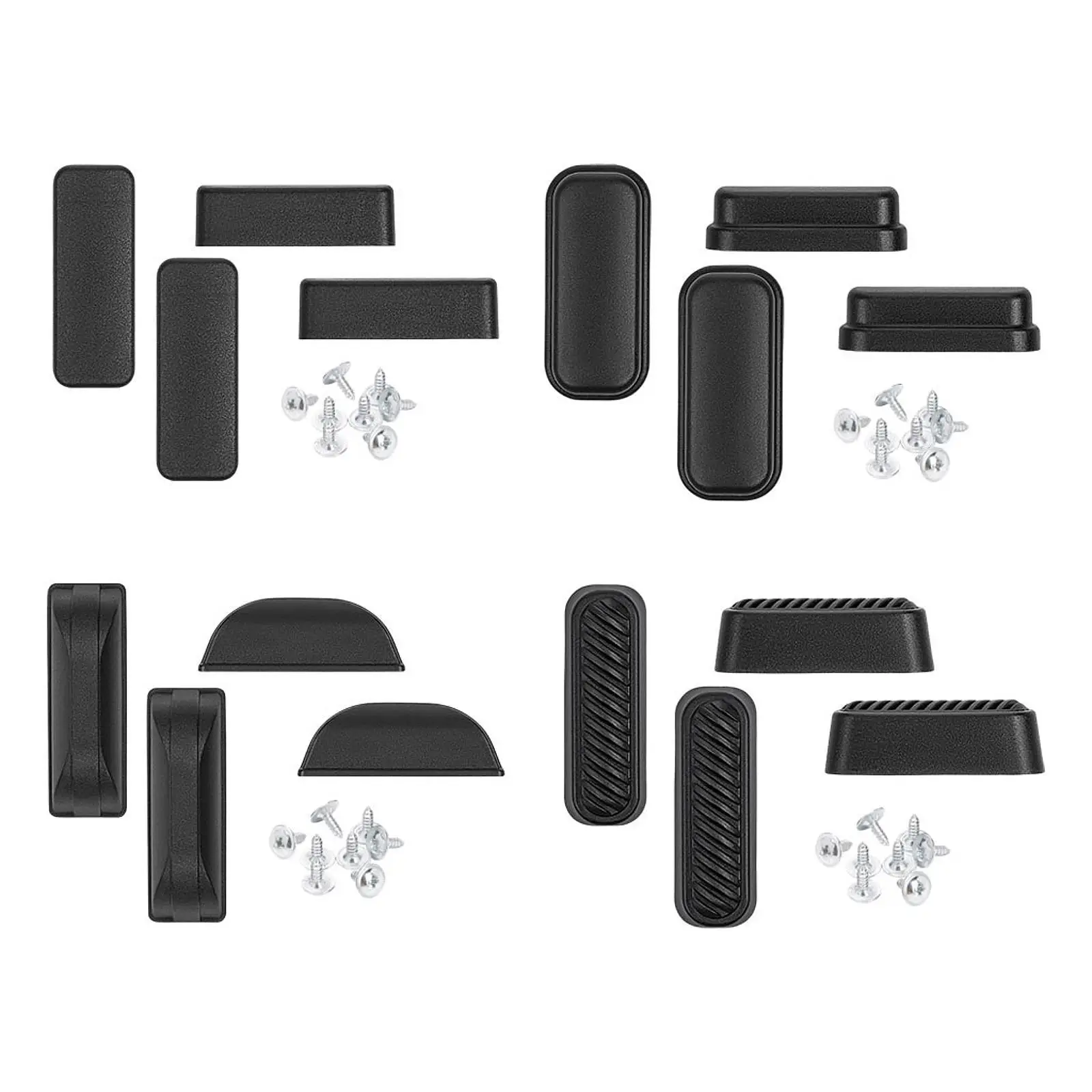 4x Suitcase Bottom Stud Feet Pads Sturdy Black Lightweight Accessories Easily Install Spare Parts Replacement with Screws