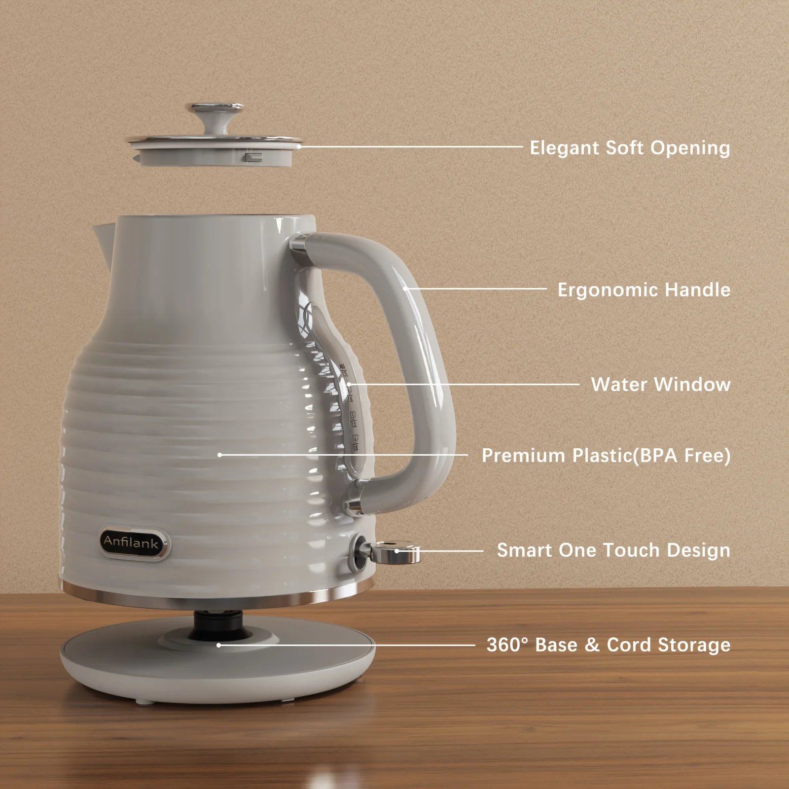 Electric Kettle,Plastic Tea Auto Shut-off Boil-Dry Protection Temperature displayчайник туристический складнойHome Appliances