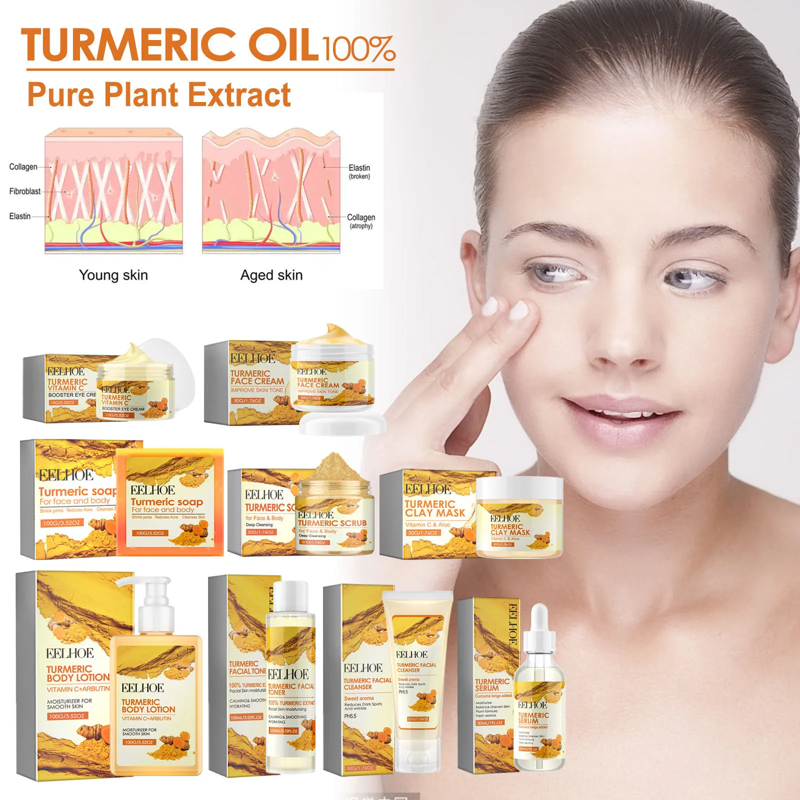 

Turmeric skincare series deeply cleanses and repairs the skin barrier moisturizes and brightens the skin leaving it hydrated