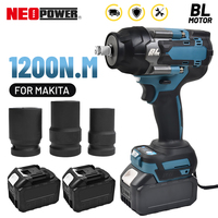 1200N. M Torque Brushless Electric Impact Wrench 1/2 inch Cordless Wrench Screwdriver Power Tools for Makita 18V Battery