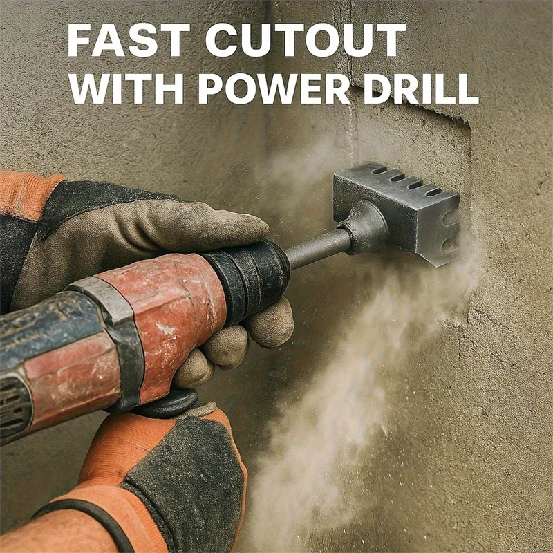 

1 шт. профессиональный дырокол из нержавеющей стали с квадратными отверстиями для электрической коробки, бетона, кирпичной стены, цемента, камня, прямоугольный слот