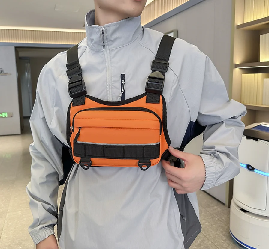 

Functional Sports Chest Bag, running vest with zipper pocket, multi-functional chest bags for hiking and fitness training Bolsas