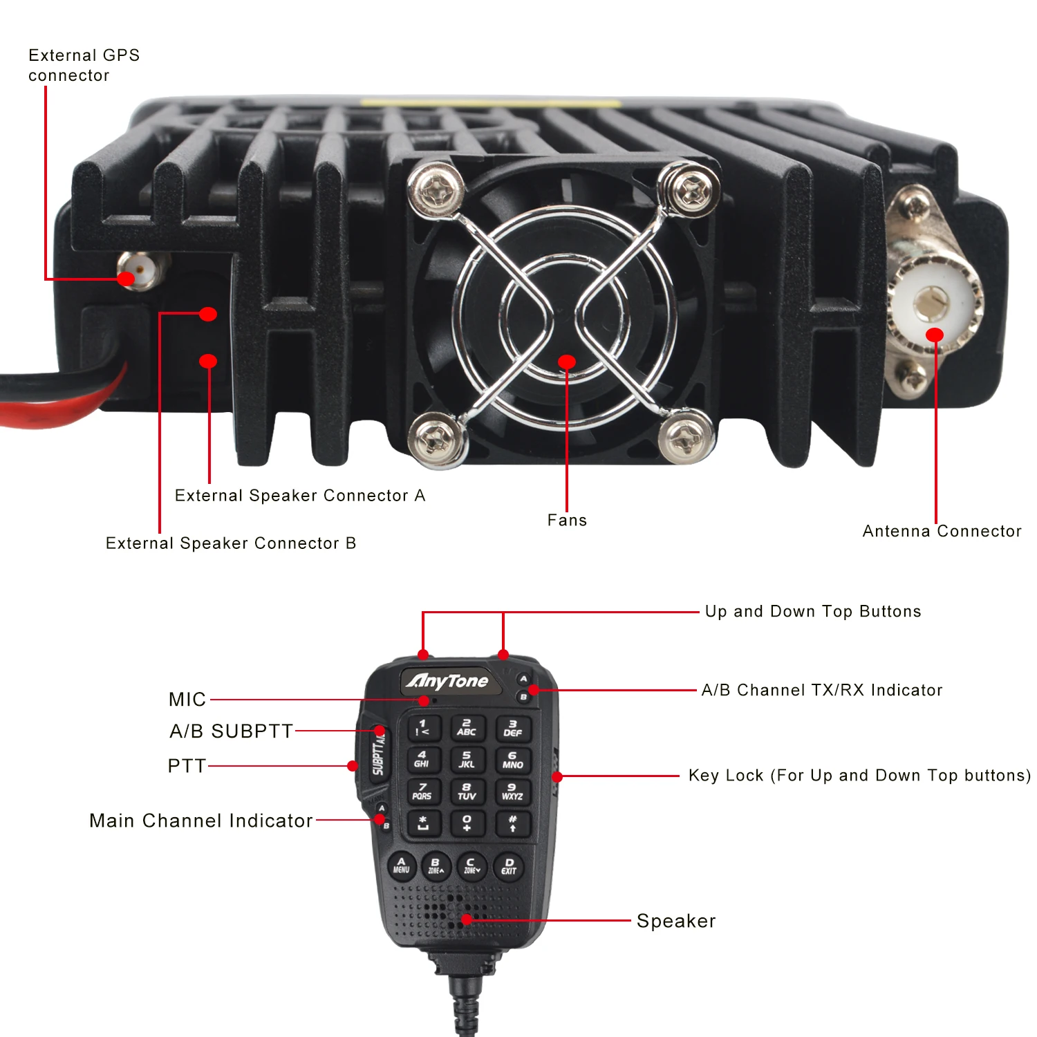 Air Band VHF UHF Dual Band DMR Walkie Talkie AES256 Encryption GPS APRS Repeater Function Transceiver Anytone AT-D578UV Plus