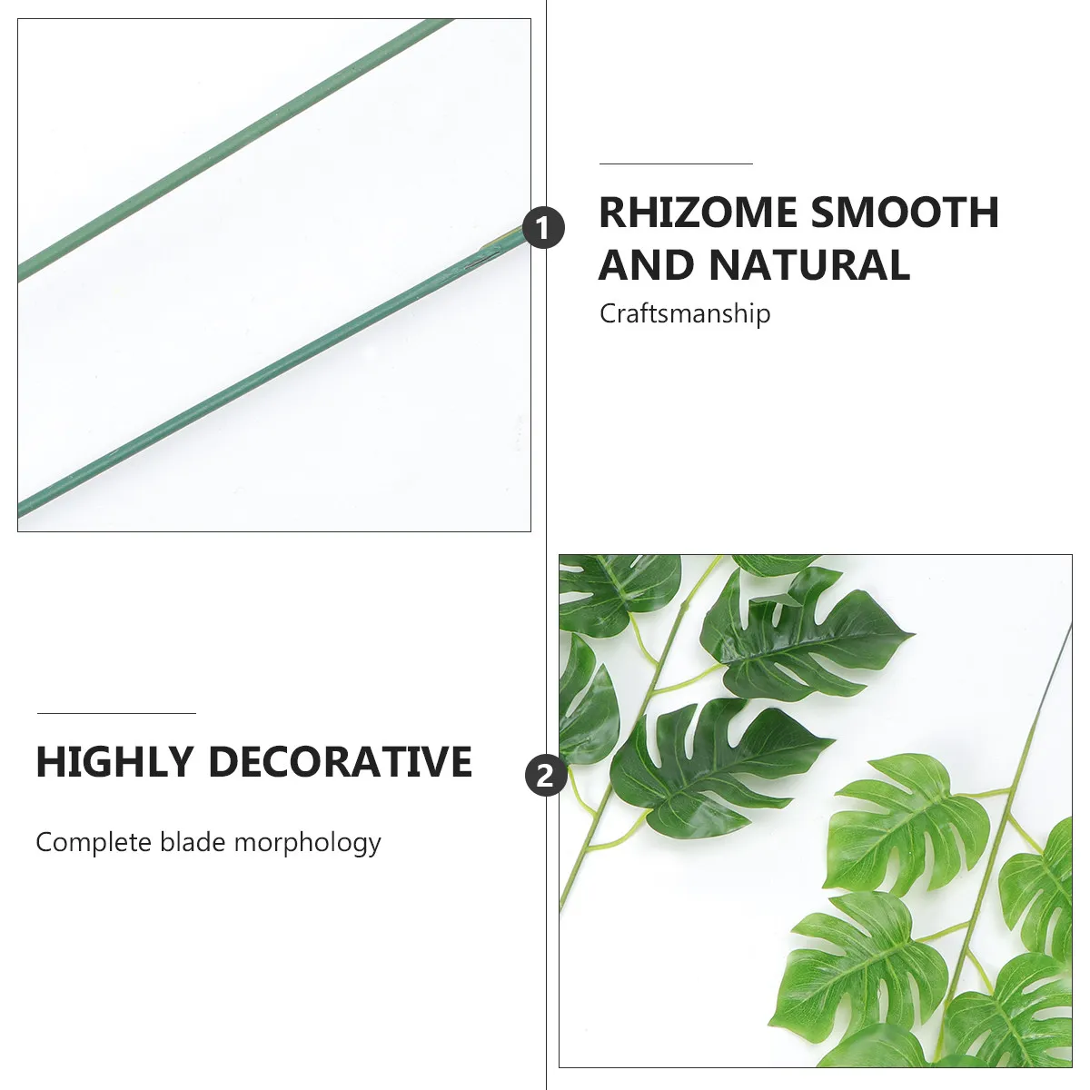 10Pcs Artificial Monstera Leaves Lifelike Plant Decor 5 Dark 5 Light Branches Home Garden Office Simulation Plant Refreshing