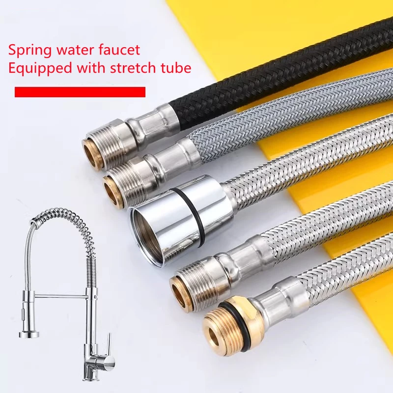 Spring Faucet Stretch Hose Telescopic Pipe European and American Kitchen Faucet Water Pipe Accessories
