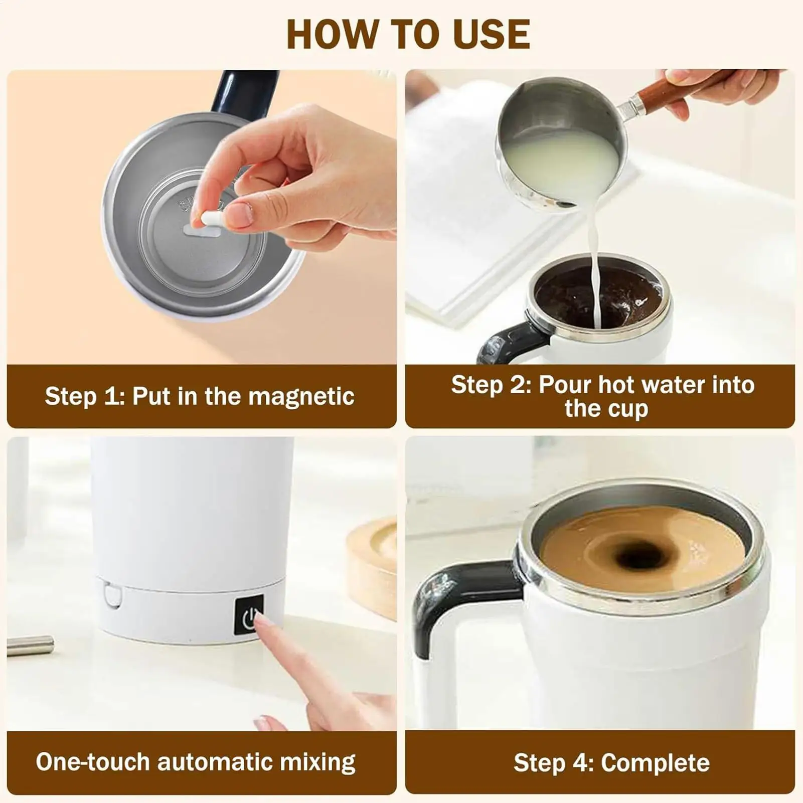 

Самоперемешивающаяся кофейная кружка, магнитная чашка для перемешивания, автоматическая чашка для смешивания с ЖК-дисплеем температуры, автоматическая кофейная чашка для перемешивания