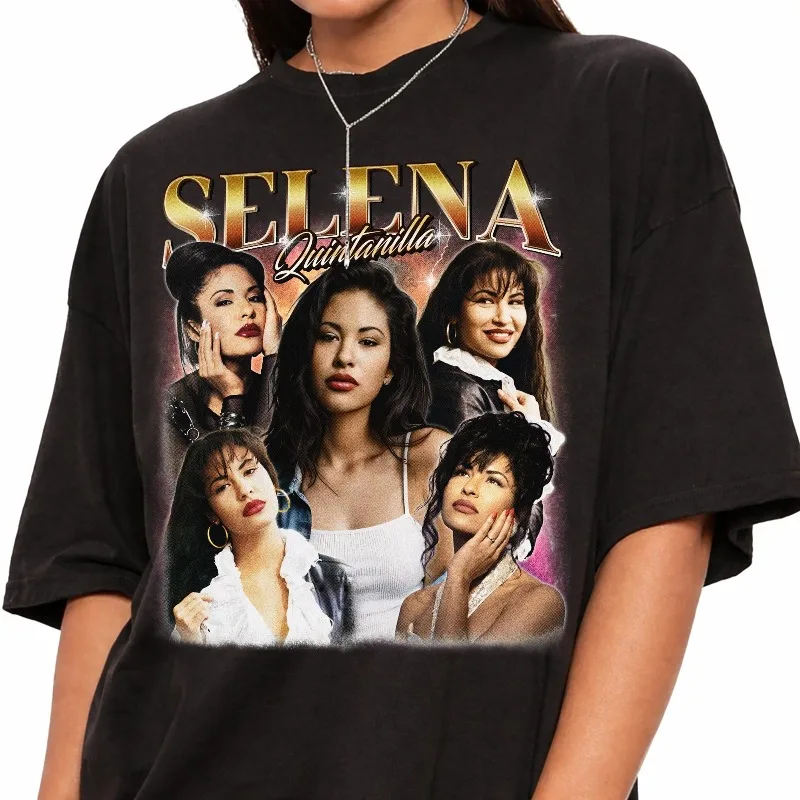 Retro Texas Music Idol Pattern T-shirt, Mexican American Singer Peripheral Unisex Cotton Casual Street Style T-shirt