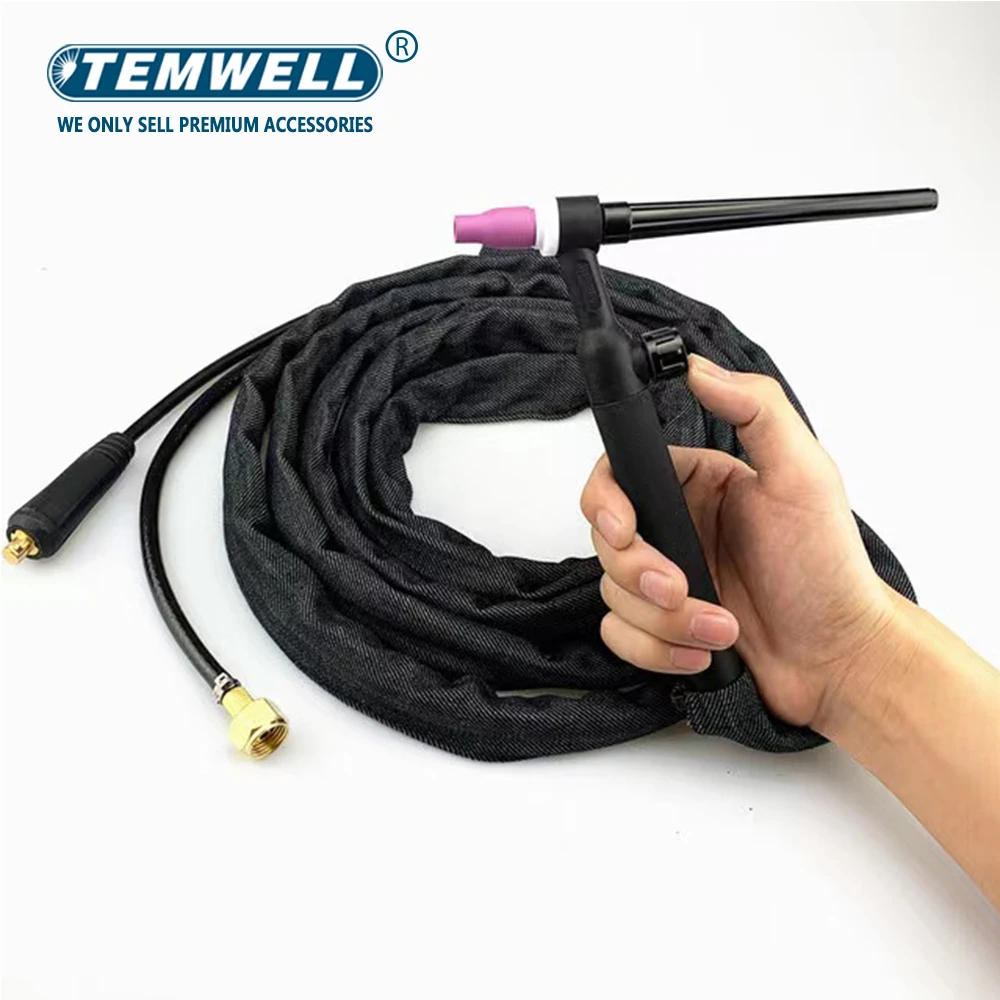 WP9FV TIG Torch 4m 13ft Gas Tungsten Arc Welding Torch  Argon Air Cooled Flexible Neck Gas Valve TIG Welding Torch