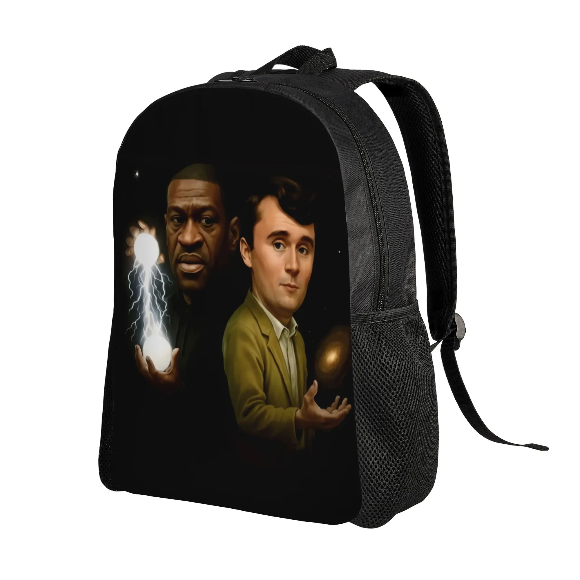 George Floyd And Charlie Kirk Backpack  Kawaii Backpacks Youth Outdoor Style Breathable High School Bags High Quality Rucksack