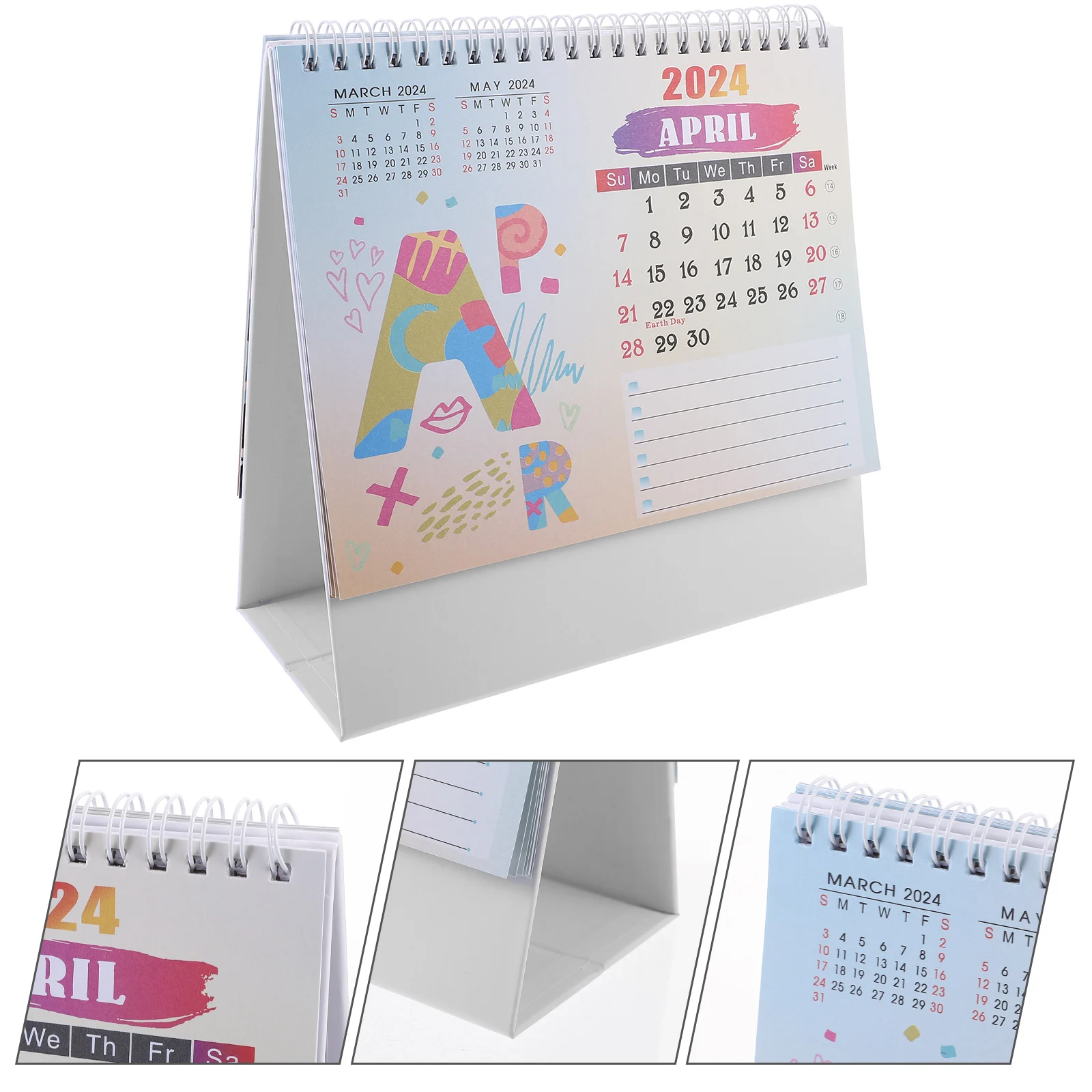 

Standing Flip Desktop Ornaments Calendar Decoration Thick Paper Modern Office