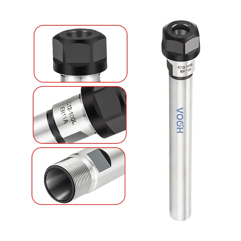 High precision 0.005mm ER extension rod C10 C12 ER8 ER11 ER16 Chuck Processing Straight Shank Extension Rod Collet tool holder