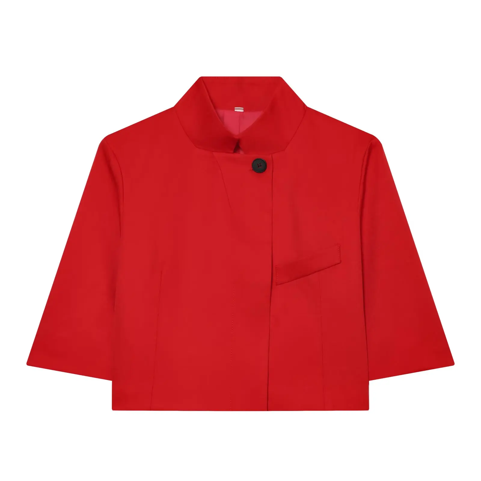 YYAHAHAS Casual Women Turtleneck Blazer Classic Breasted Comfortable Half Sleeve Solid Color Texture Elegance High Street Coat