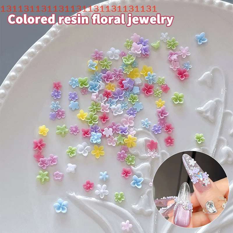 Embellissements de manucure pour ongles à pression, breloques colorées en frangipanier, décor Floral 3D à cinq pétales, 50 pièces