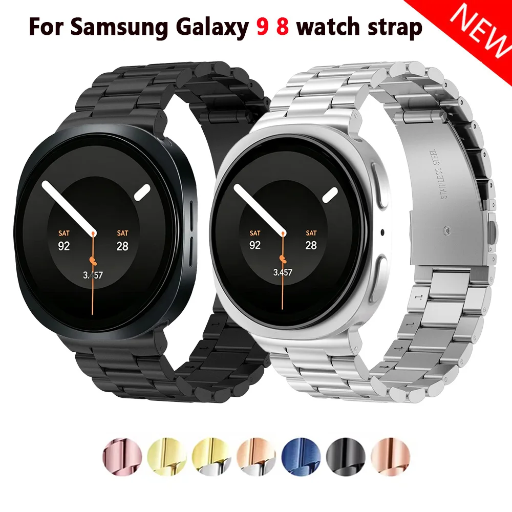 Stainless Steel Strap For Samsung Galaxy Watch 8 9 40 44mm Metal Watchband Bracelet Correa For Samsung Watch 8 classic 46mm band