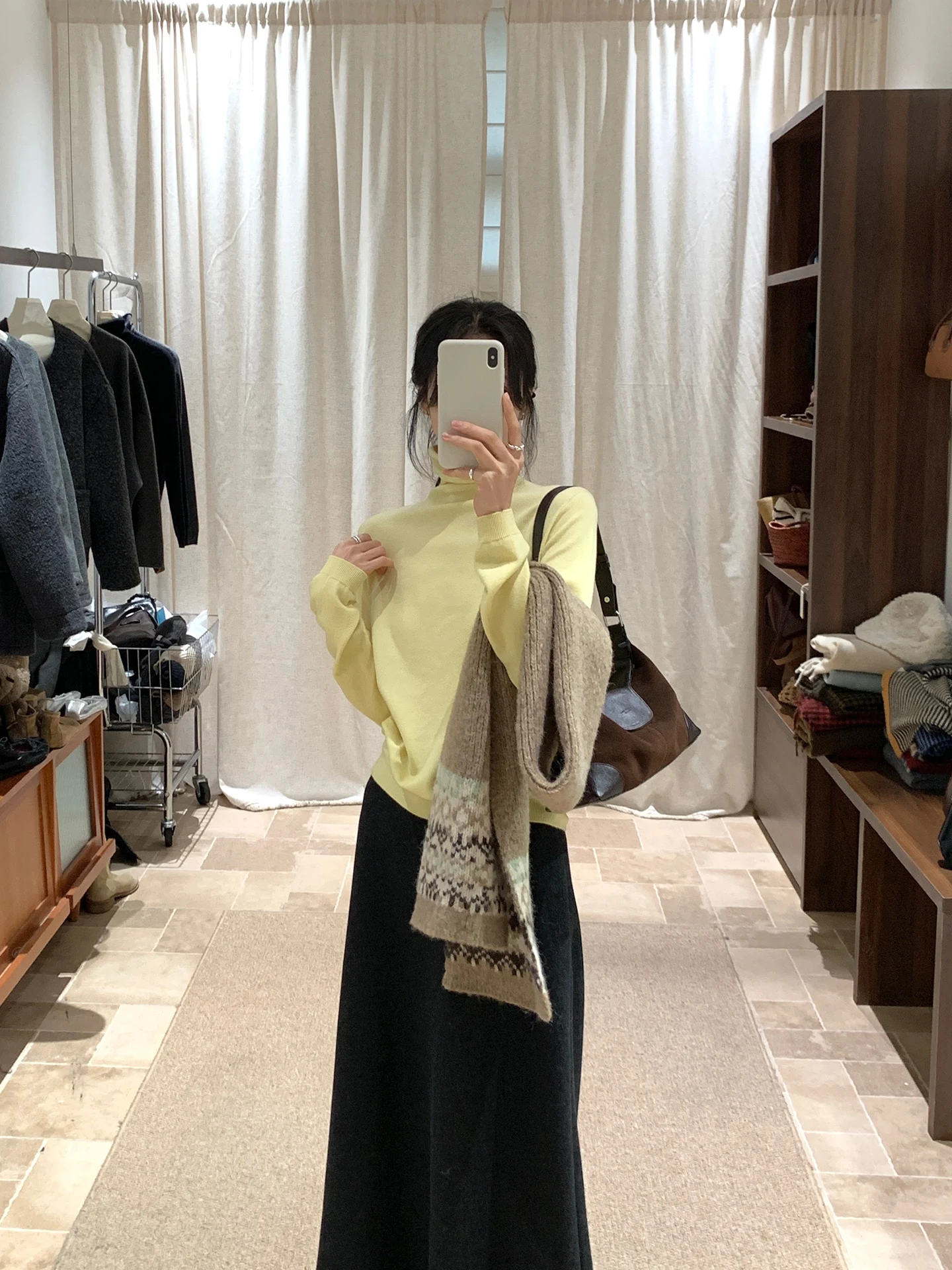 

Женский вязаный свитер BRIVIN в корейском стиле, с желтым воротником, приталенный, базовый слой, с высоким воротом, длинными рукавами, повседневный, свободный крой