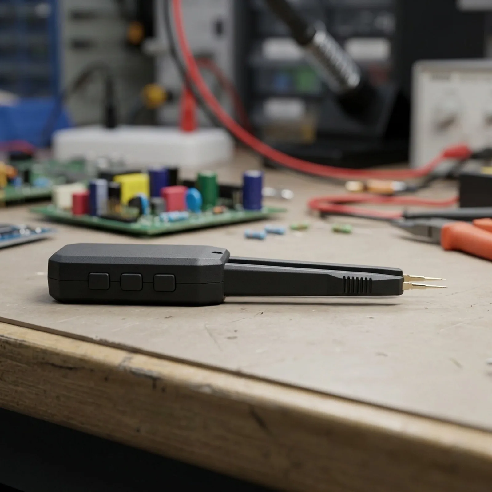 LCR for bridge Tweezers for SMD Electronic Parts Supports 100Hz 1kHz 10kHz Testing Frequencies for auto Power and Data Retention