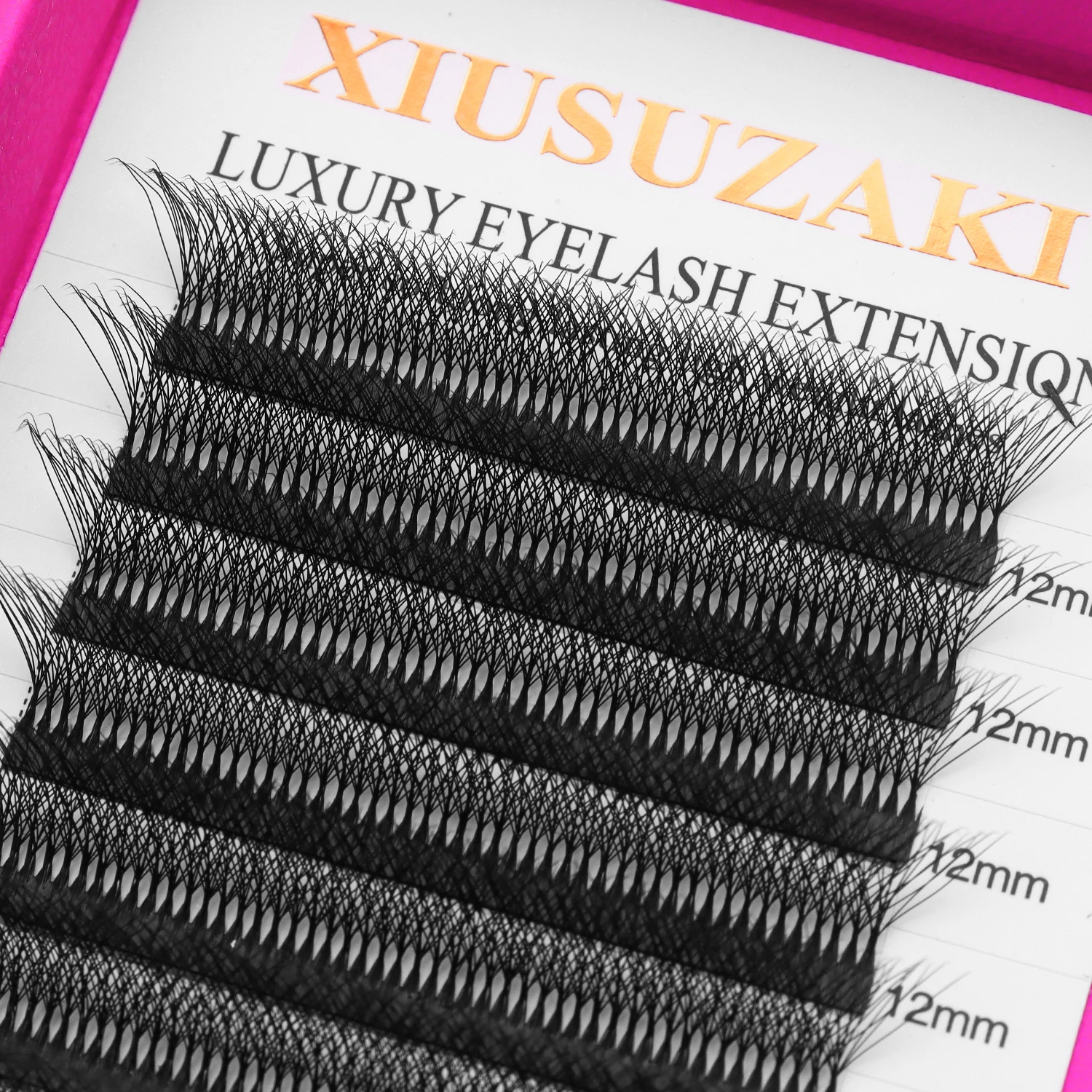 XIUSUZAKI W Lashes Mattschwarz 10DW Vorgefertigte Fächer-Wimpernverlängerungen, natürlich, weich, individuelles Volumen, falsche Wimpern, Make-up-Tools