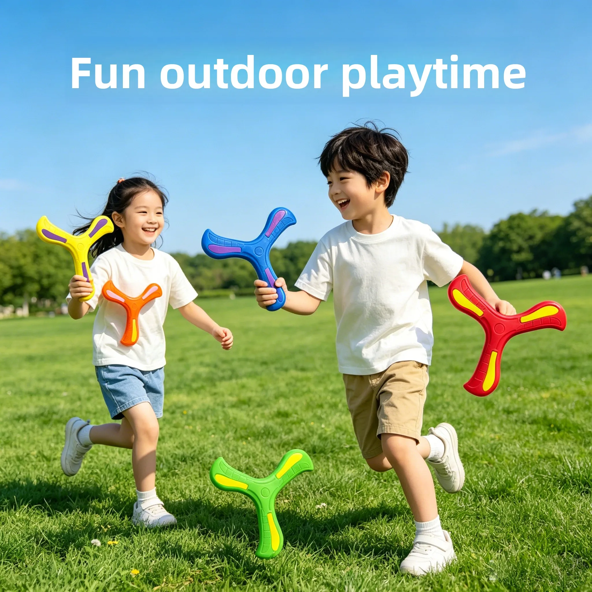 Juguete de Disco Volador para Deportes al Aire Libre, Boomerang de EVA Suave al Tacto, Dardo de Retorno, Disco Cruzado de Tres Hojas, Juego Interactivo de Lanzamiento Manual