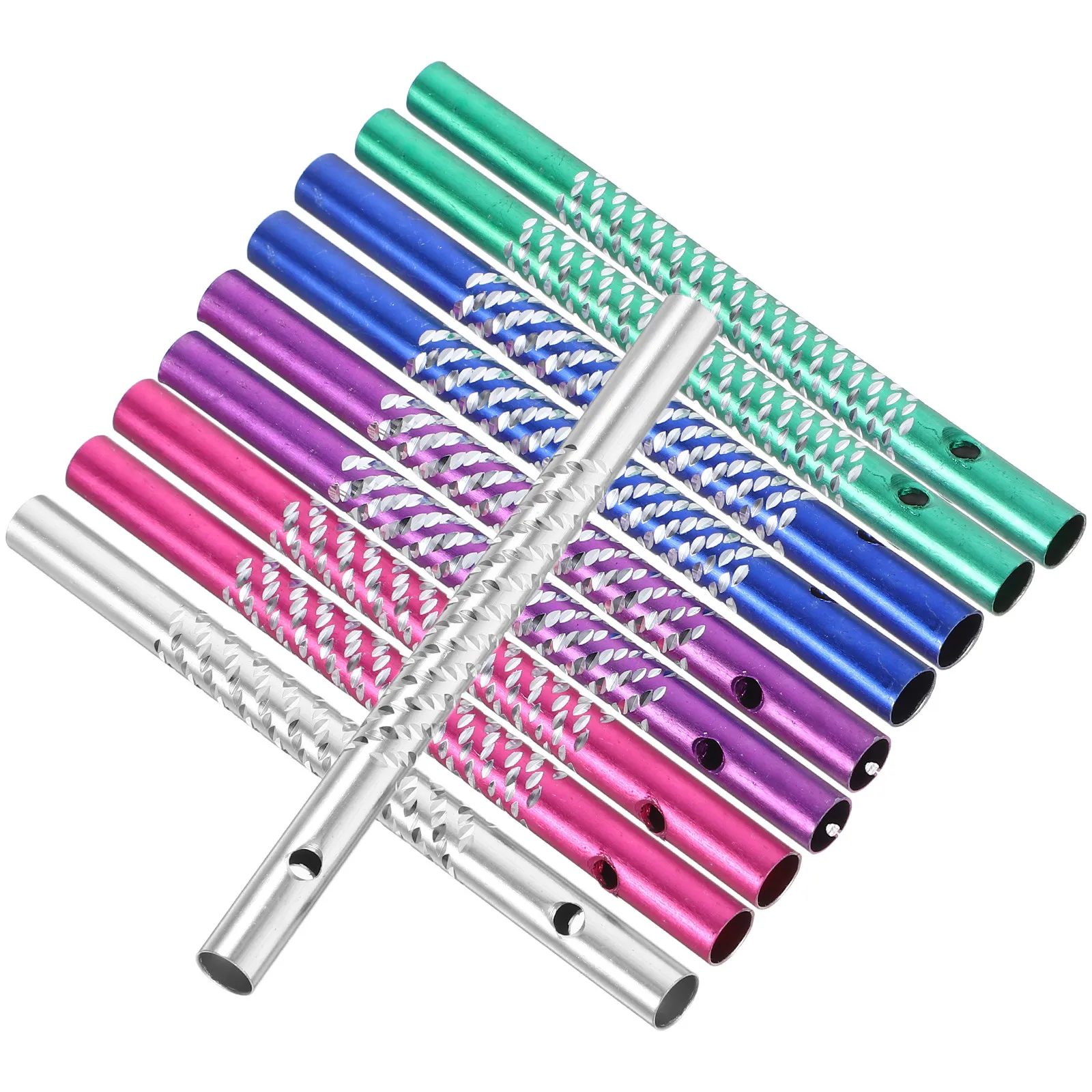 

50 шт. трубок для ветряных колокольчиков, набор для творчества, разноцветные (синие, фиолетовые, розовые, зеленые, белые) для украшения дома и образовательных целей