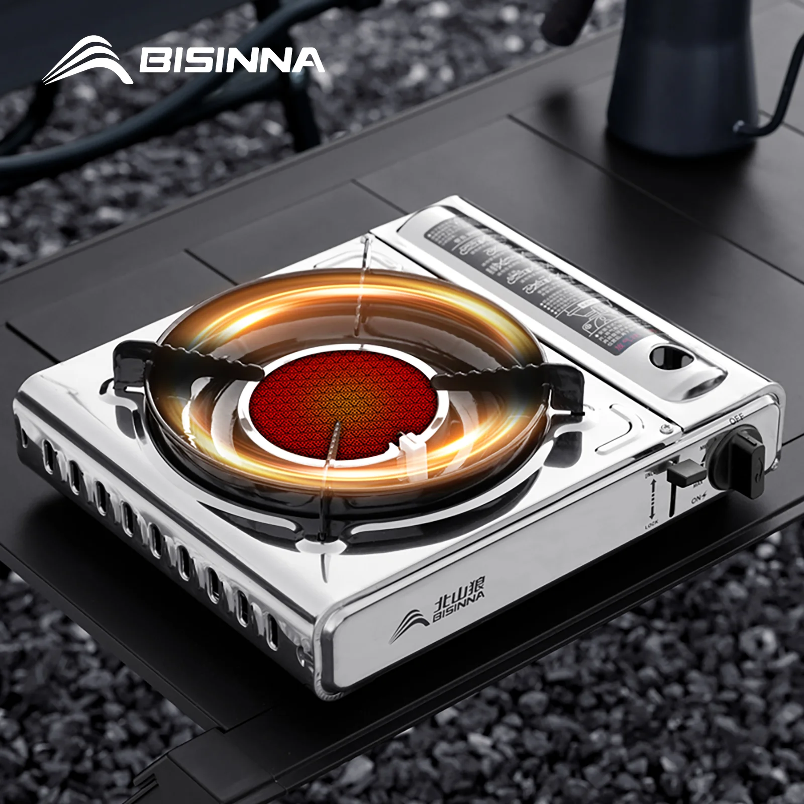 【セール中】BISINNA キャンプ用赤外線バーナー ポータブルカセットストーブ 3500W 防風ガスストーブ ボックス付き アウトドアピクニックハイキング観光用