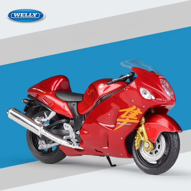 WELLY-modelo de motocicleta de aleación de simulación SUZUKI Hayabusa GSX 1300R, adecuado para juguetes y colecciones de niños, 1:18