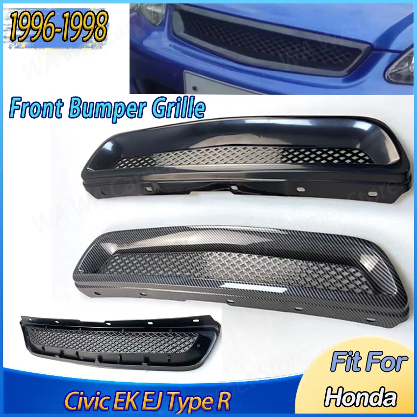 Image of Für Honda Civic EK EJ Type R 1996-1998 Frontstoßstangengrill Modifikation Mittelgroßes Netz Kühlergitter Karosserie-Kit Zubehör