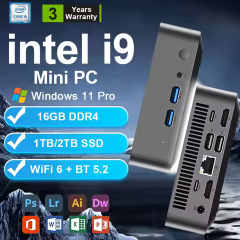 MINI PC Windows 11 Intel Core i9 8950HK i3 6100U DDR4 16GB SSD 1TB 2TB Computer Gaming Wifi 6 BT5.2 Portable Desktop PC Gamer