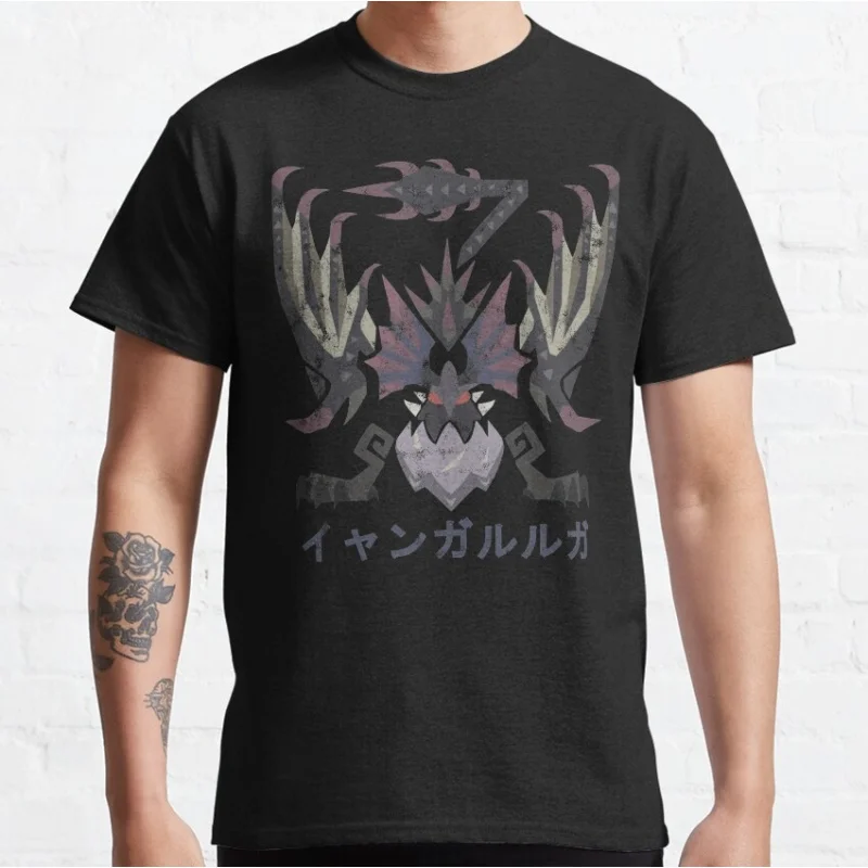 

Monster Hunter World Iceborne Yian Garuga gift t shirt Cartoon Videogame MHW Graphic tee 100% cotton Y2K Clothes All size tops