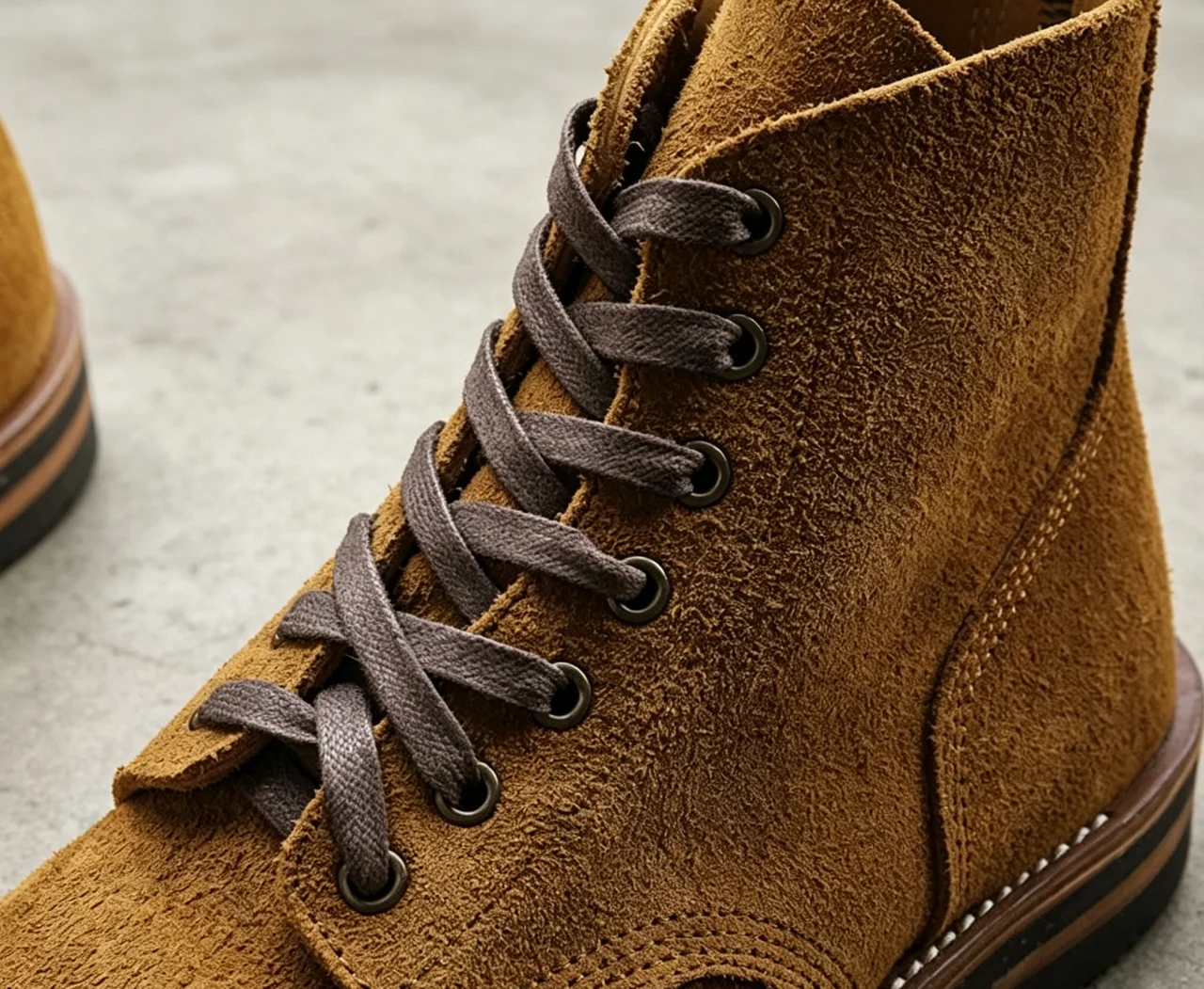 DTW01 Vintage Suede Leather Men Ankle Boots, Hand Welted Sturdy Rubber Outsole Shoes, For Working Street Hiking Daily Outfit