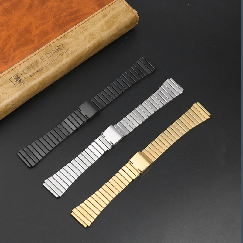 Stainless steel strap 18mm  for Casio Watch small gold watch  AE-1200WGD-1A  A168 / 159 solid core stainless  wristband bracelet