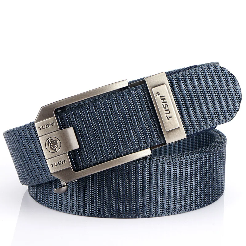 Casual Nylon Belts Men‘s Fashion Belt Weave Thick Alloy Self-buckle Canvas Waistband Multi-function Pant Belt Male Waistbands