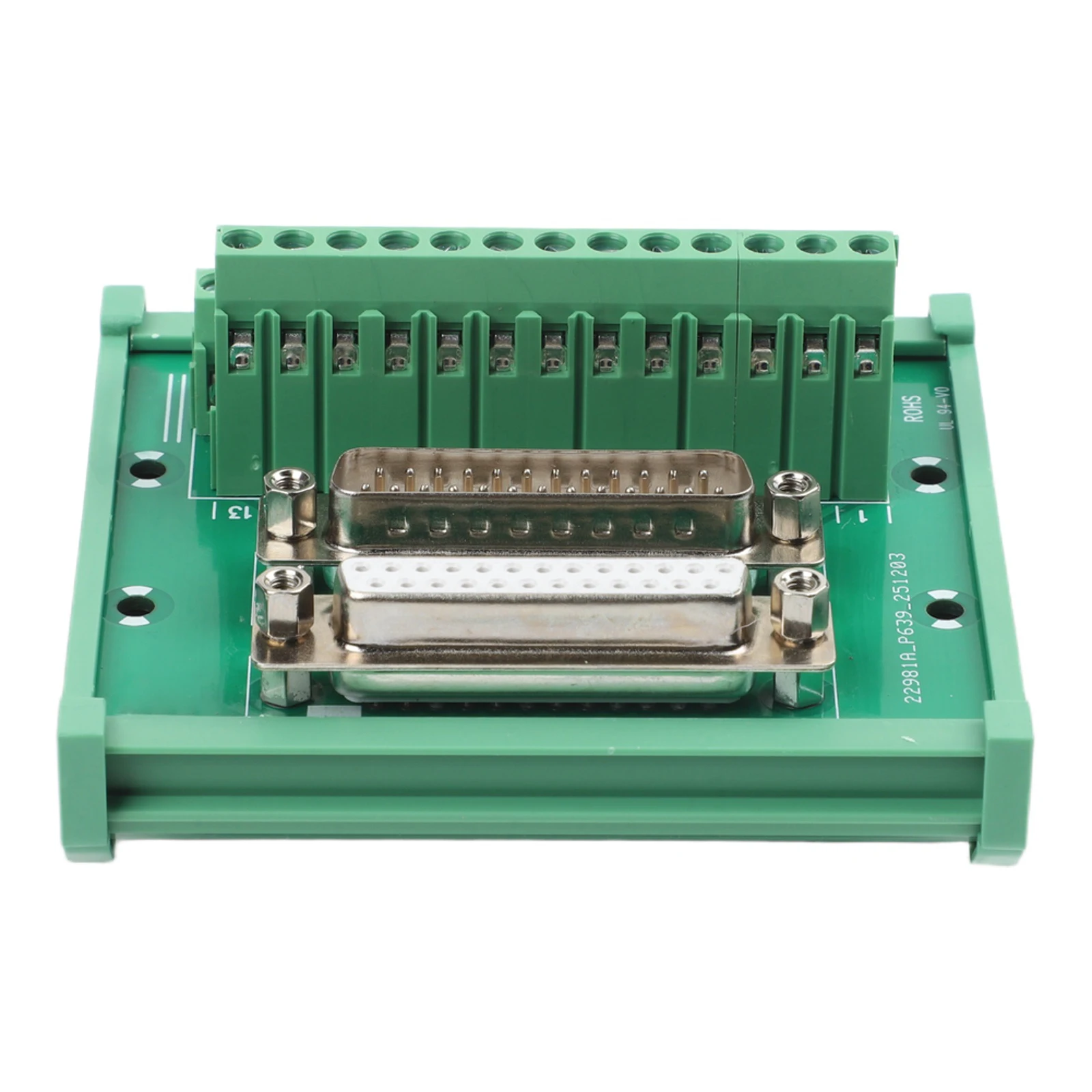DB25MG6 Male to Female DIN Rail Mount Terminal Block Adapter Module with 18 26 AWG Wire Compatibility and Robust Design