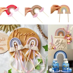 Cake Decoration Boho Braided Rainbow Birthday Cake Topper Baby Shower Wedding Rainbow Cake Tools  Home Party Decor Supplies