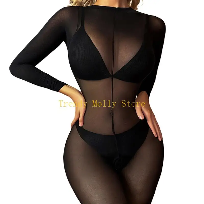 N5KB sexy Bodystockings Open Crotch Bodystocks Women Erotic Lingerie Porno Babydoll Crotchless Body Abito da biancheria intima