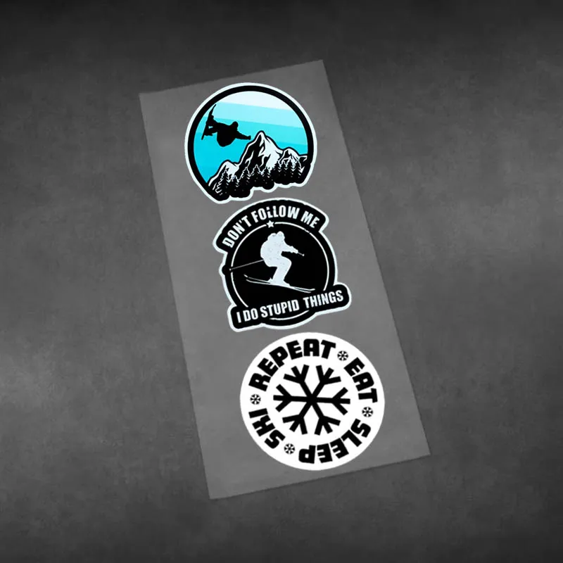 

Ski Sticker Outdoor Sports Snowboard Helmet Decals Reflective Car Stickers for Decorating Car Body Windshield Triangular Windows