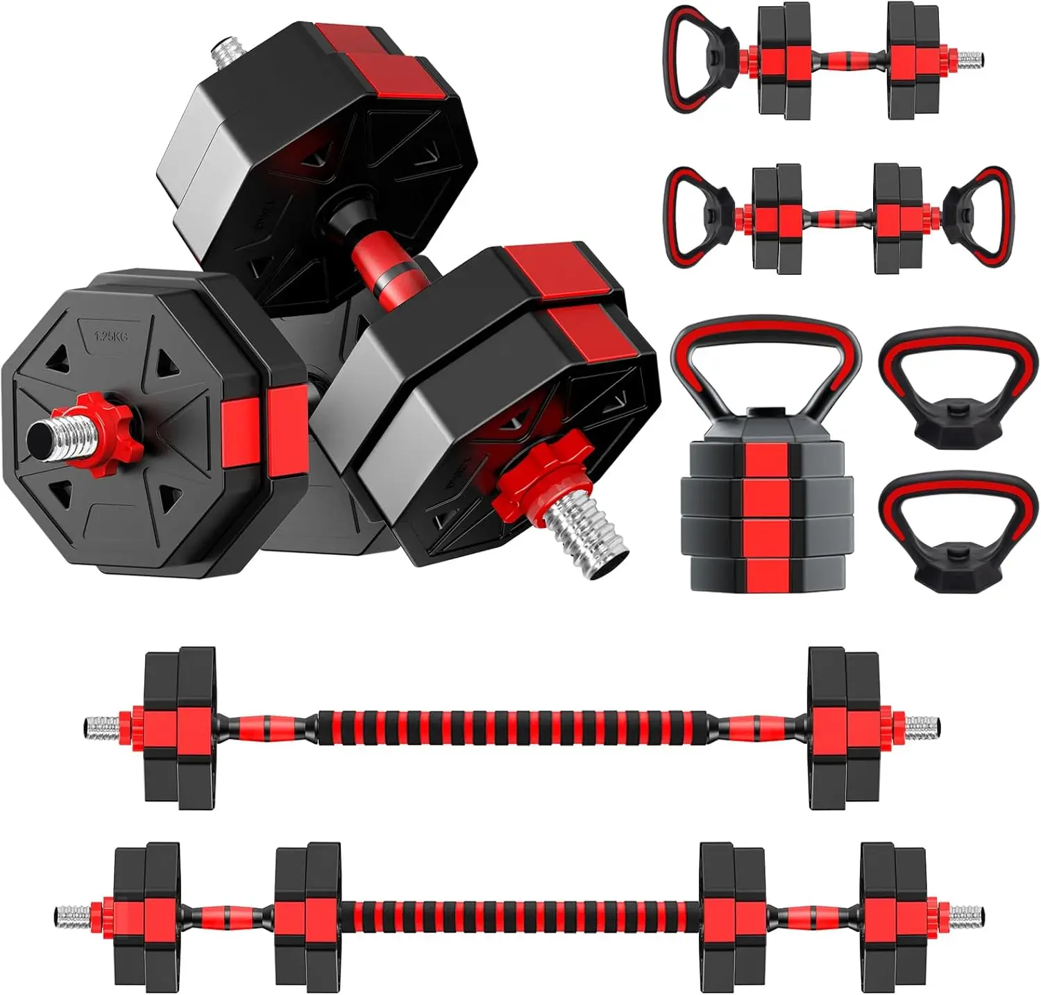 Weights Dumbbells Set, 20/30/40/60/80lbs Non-Rolling Adjustable Dumbbell Set, Free Weights Dumbbells Set Hexagon, Wei