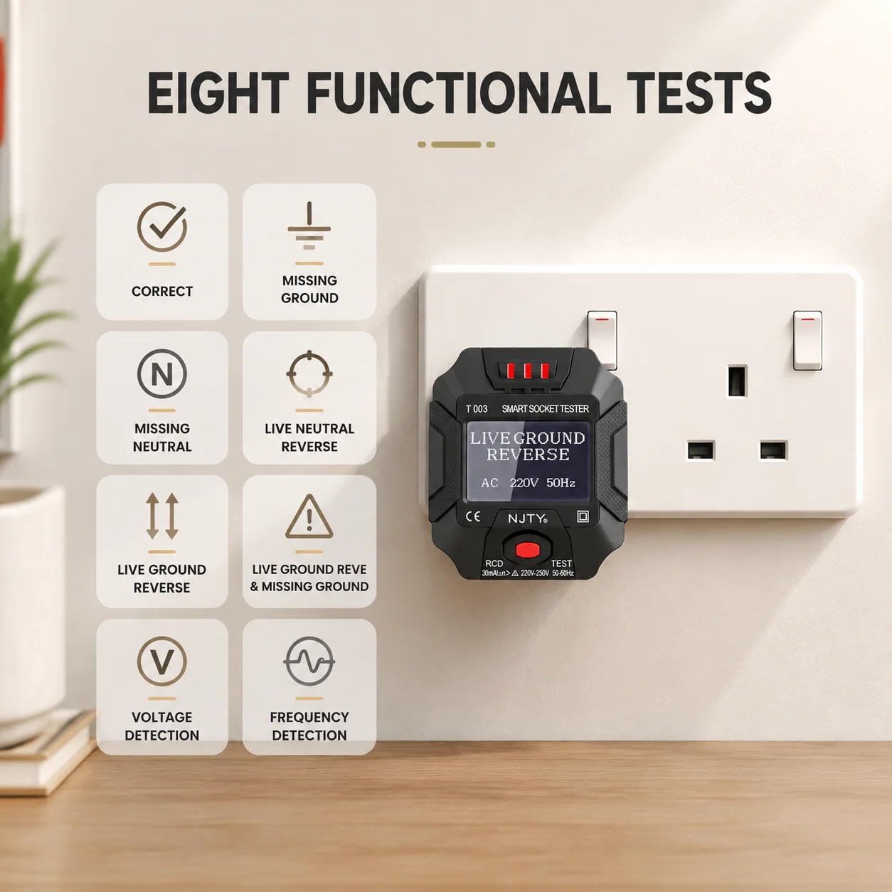 Probador de Enchufes LCD Digit - Power Tools Uk Review reseña y precio