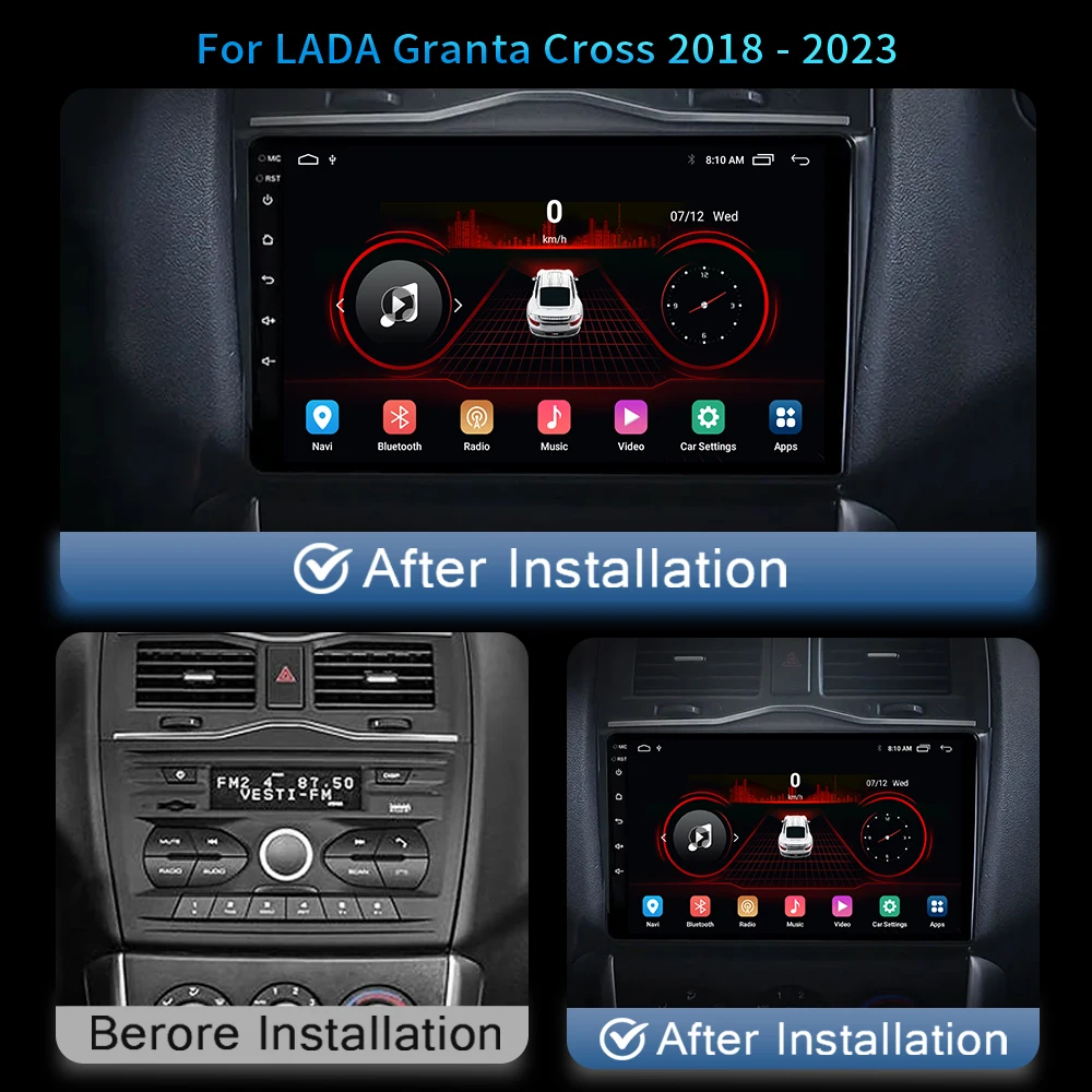 4G Carplay For LADA Granta Cross 2018-2023 Android Car Radio Multimedia Player Video Navigation GPS 2 Din NO 2din DVD 8+128G