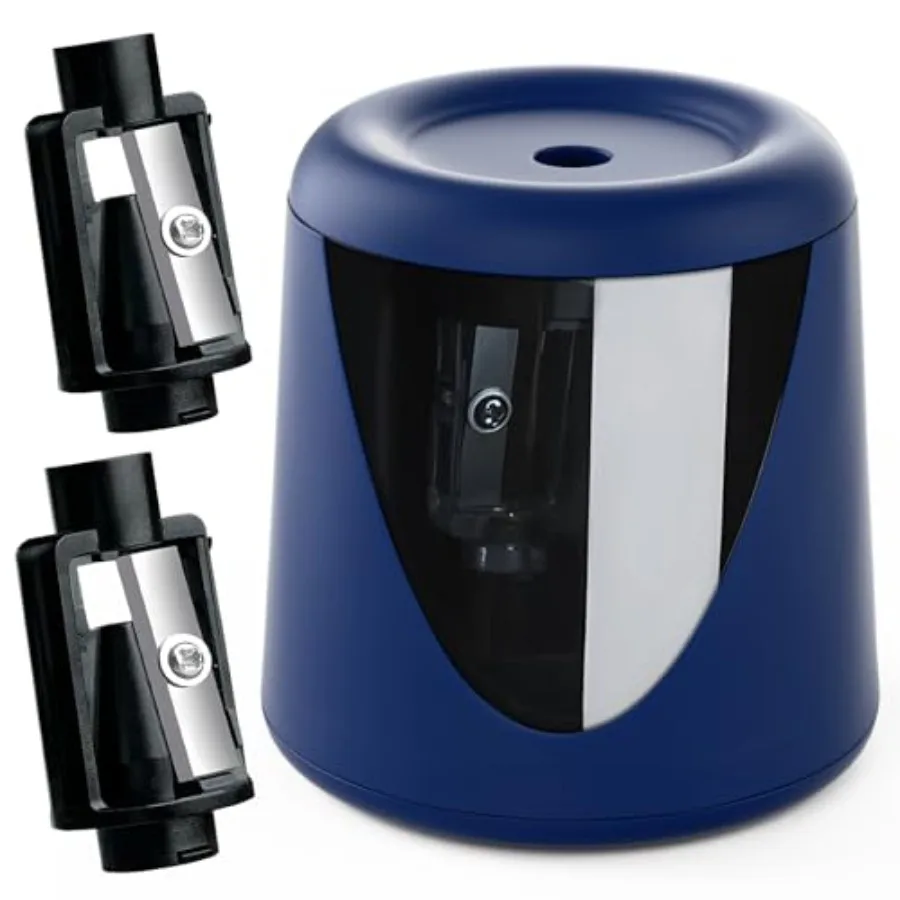 

Battery-Powered Electric Pencil Sharpener Includes 2 Replacement Blades and 1 Cartoon Sticker Suitable for Classrooms Offices a