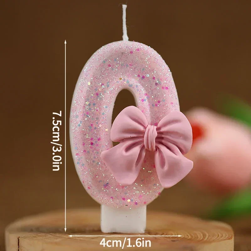 Nieuwe Nummer Cake Kaars Roze Glitter Verjaardagskaars 0 1 2 3 4 5 6 7 8 9 3D Nummer Kaars Cake Topper Verjaardagsparty Cake Decoratie