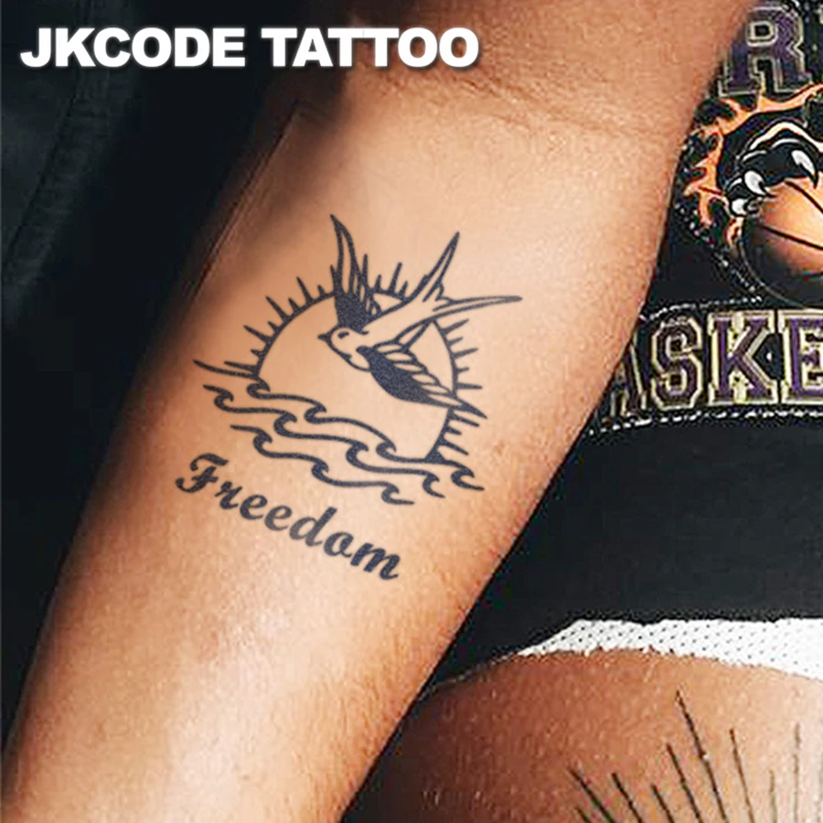 Herbal Tattoo Stickers Pirates Totem Sailor Captain Arm Tattoo Pirate Ship Sea Bird Freedom Swallow Sea Herbal Tattoo Waterproof and Long-Lasting for 15 Days