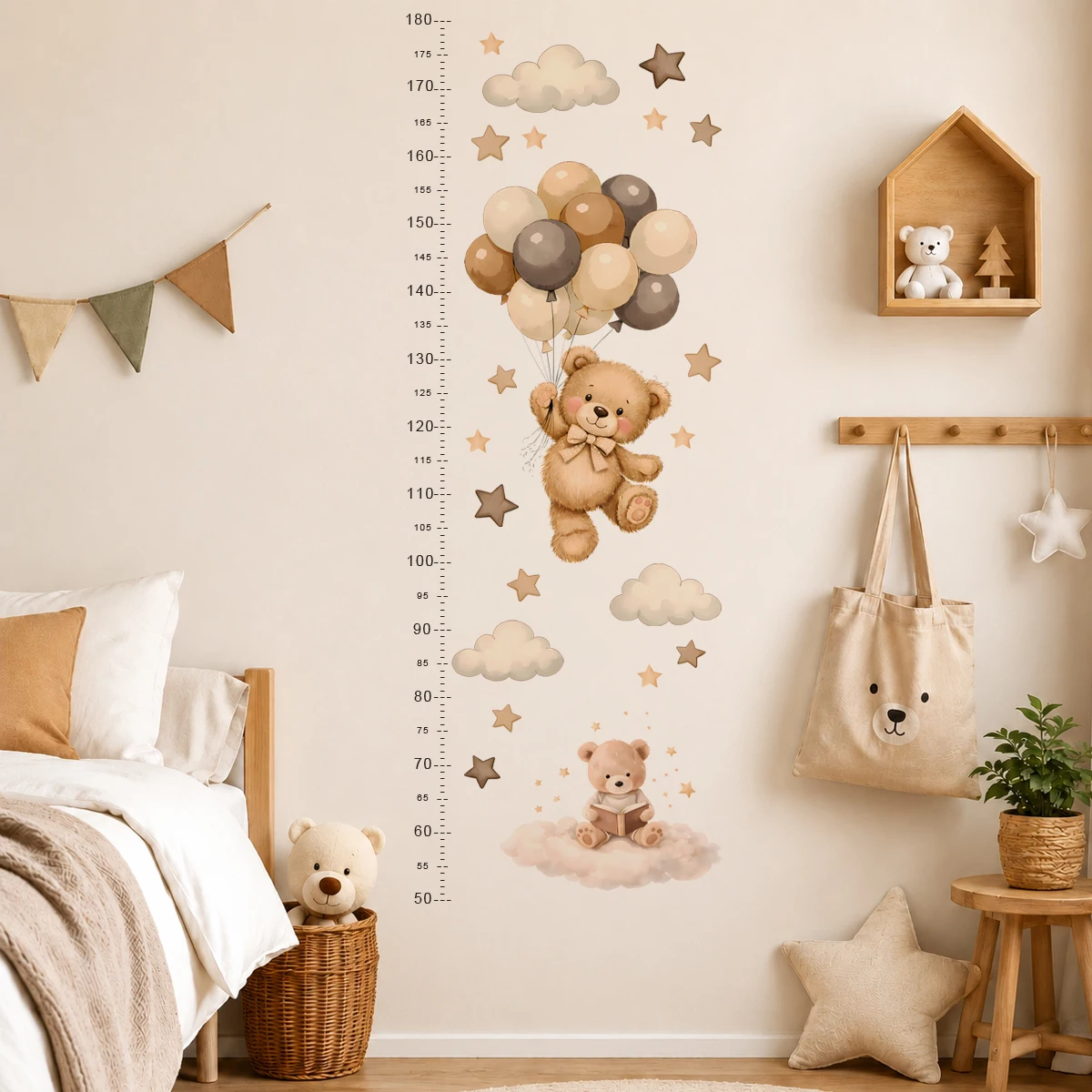 Baby Nursery Furniture - Bohemia Cute Bear Height Chart Wall