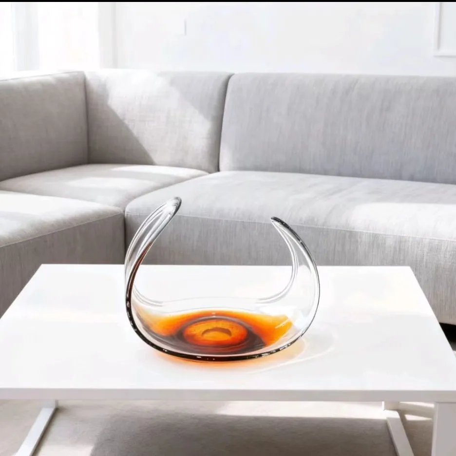 ins Internet celebrity light luxury Nordic bed and breakfast coffee table household large handmade glass large fruit plate model