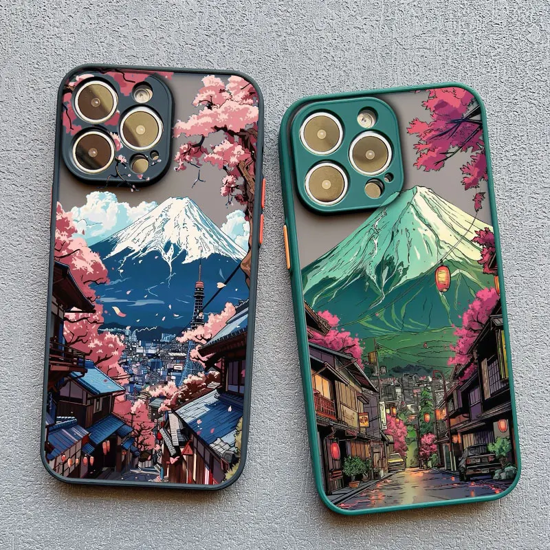 

Japanese Mount Fuji Scenic Area Phone Case For iPhone 15 Pro Max 16 14 Pro Max Plus 13 12 11 Pro Max Mini XR XS X 7 8 SE2 Covers