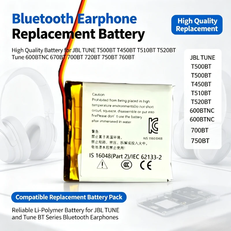 High quality For J-B-L TUNE T500BT T450BT T510BT T520BT Tune 600BTNC 670BT 700BT 720BT 750BT 760BT Bluetooth Earphone Battery